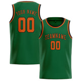 Custom Green & Orange Colors Design Sports Basketball Jersey