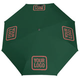 Custom Green Copper Rose Automatic Umbrella