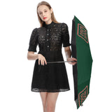 Custom Green Copper Rose Automatic Umbrella