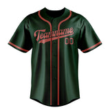 Custom Green & Copper Rose Colors Design Sports Baseball Jersey