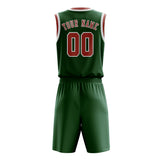 Custom Green Copper Rose Basketball Set