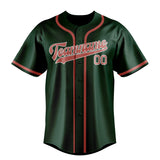 Custom Green & Copper Rose Colors Design Sports Baseball Jersey