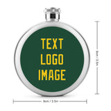 Custom Green Gold Hip Flask