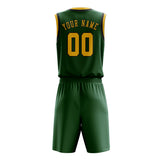 Custom Green Gold Basketball Set