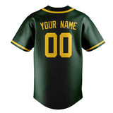 Custom Green & Gold Colors Design Sports Baseball Jersey