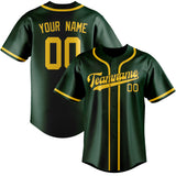 Custom Green & Gold Colors Design Sports Baseball Jersey