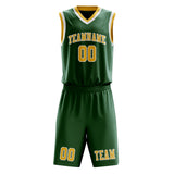 Custom Green Gold Basketball Set