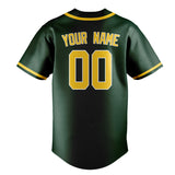 Custom Green & Gold Colors Design Sports Baseball Jersey