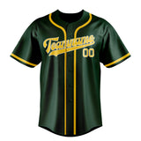Custom Green & Gold Colors Design Sports Baseball Jersey