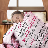 Blanket for Daughter Gifts, “There Is a Piece of My Heart to Give You Comfort and Warmth”, From Mom, Birthday Christmas, Inspirational