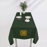 Custom Dark Green Brown Square Table Cloth