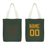 Custom Dark Green Yellow Canvas Tote Bag