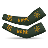 Custom Dark Green Yellow Arm Sleeve