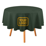 Custom Dark Green Yellow Round Table Cloth
