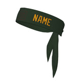 Custom Dark Green Yellow Headband