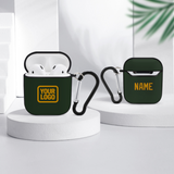 Custom Dark Green Yellow AirPods Case