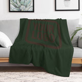Custom Dark Green Brown Blanket