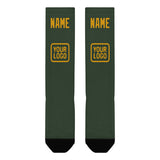 Custom Dark Green Yellow Knee-High Sock
