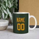 Custom Dark Green Yellow Mug