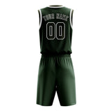Custom Dark Green Olive Basketball Set