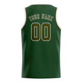 Custom Dark Green & Olive Colors Design Sports Basketball Jersey