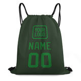 Custom Dark Green Emerald Green Drawstring Bag