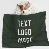 Custom Dark Green Cream Pet Blanket