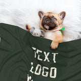 Custom Dark Green Cream Pet Blanket