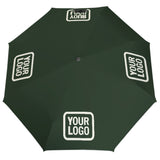 Custom Dark Green Cream Automatic Umbrella