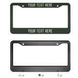 Custom Dark Green Cream License Plate Frame