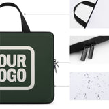 Custom Dark Green Cream Laptop Bag