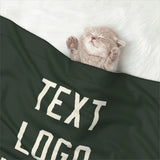 Custom Dark Green Cream Pet Blanket
