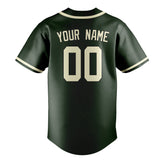 Custom Dark Green & Cream Colors Design Sports Baseball Jersey