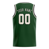 Custom Dark Green & Cream Colors Design Sports Basketball Jersey