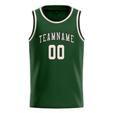 Custom Dark Green & Cream Colors Design Sports Basketball Jersey