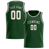 Custom Dark Green & Cream Colors Design Sports Basketball Jersey