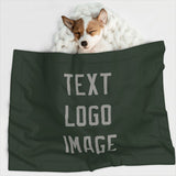 Custom Dark Green Gray Pet Blanket