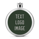 Custom Dark Green Gray Hip Flask