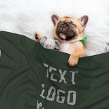 Custom Dark Green Gray Pet Blanket