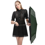 Custom Dark Green Gray Automatic Umbrella