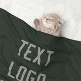 Custom Dark Green Gray Pet Blanket