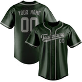 Custom Dark Green & Gray Colors Design Sports Baseball Jersey