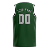 Custom Dark Green & Gray Colors Design Sports Basketball Jersey