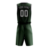 Custom Dark Green Gray Basketball Set