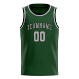Custom Dark Green & Gray Colors Design Sports Basketball Jersey