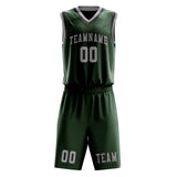 Custom Dark Green Gray Basketball Set