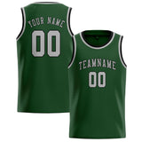 Custom Dark Green & Gray Colors Design Sports Basketball Jersey