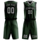 Custom Dark Green Gray Basketball Set