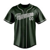 Custom Dark Green & Gray Colors Design Sports Baseball Jersey