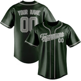 Custom Dark Green & Gray Colors Design Sports Baseball Jersey
